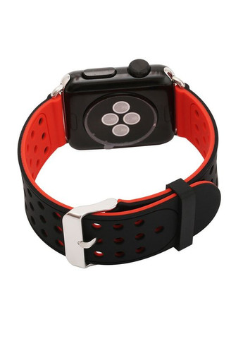 Двухсторонний ремешок с перфорацией для Apple Watch 42mm / 44mm / 45mm - Black&Red Primo (262296127)