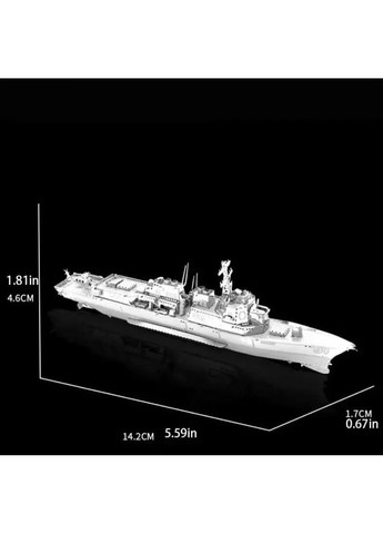 Металевий конструктор 3D Військовий корабель Metal Earth Burke, пазл для дітей і дорослих, розвиваючий No Brand (364191345)