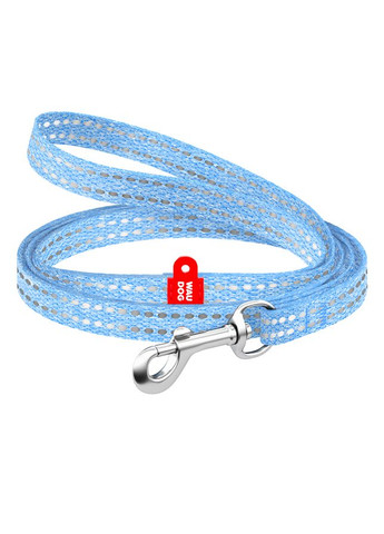 Поводок для котов и мелких собак из хлопка Re-cotton светоотражающий, XS, Ш 10 мм, Дл 200 см голубой WAUDOG (364749583)