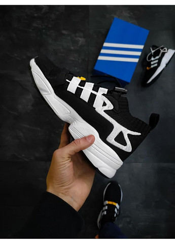 Чорні Осінні кросівки чоловічі adidas consortium falcon black white адідас No Brand
