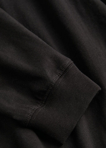 Свитшот H&M - крой однотонный черный кэжуал - (285732195)