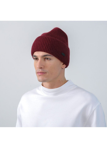 Шапка біні чоловіча вовна бордова GEORGE 056-305 LuckyLOOK 056-305M (367992030)