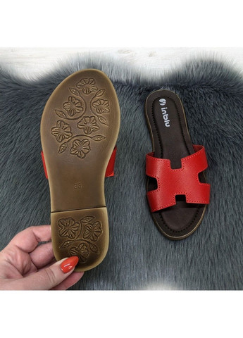 Красные шлепанцы женские кожаные Inblu