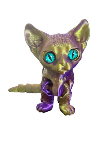 Игрушка Детская 3D Кот сфинкс золотистый подвижный 16 см Look & Buy (341325320)
