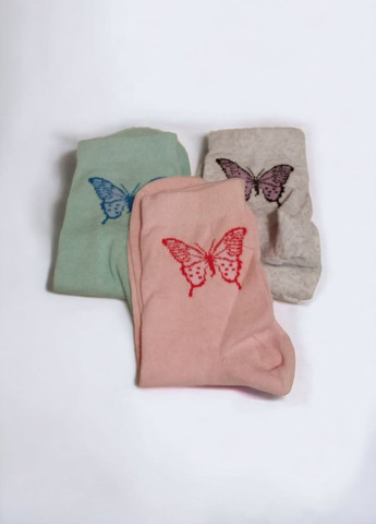 Комбинированные набор женских носков веселые бабочки (1030-01) Житомир бабочки (364653389)