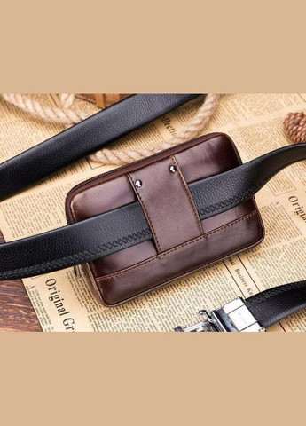 Сумка чохол для телефону на ремінь для документів шкіряна маленька сумочка Коричневий 35950 BULL (337671214)