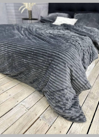 Постільна білизна плюшева зимова 2 підковдри Сімейний Сірий (П4К-mur-sharp-size-001-03) No Brand (308755310)