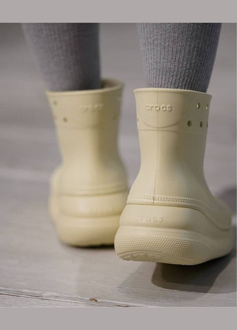 Бежевые rain boot сапоги резиновые крокс краш Crocs