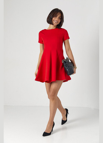 Червона жіноча міні-сукня з короткими рукавами Lurex