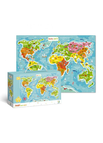 Дитячий пазл "Карта Світу" DoDo 300110/100110, 100 елементів DoDo Toys (363123416)