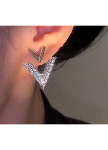 Сережки трансформери з камінцями, сережки-гвіздочки, сережки з камінчиками, сяючі сережки Fashion Jewelry (365814060)