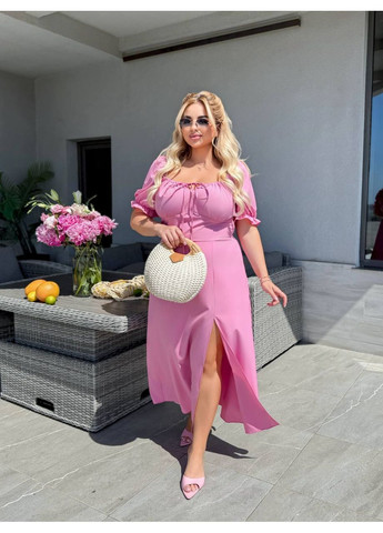 Рожева святковий, повсякденний, кежуал жіноча сукня міді а-силует Style Point однотонна