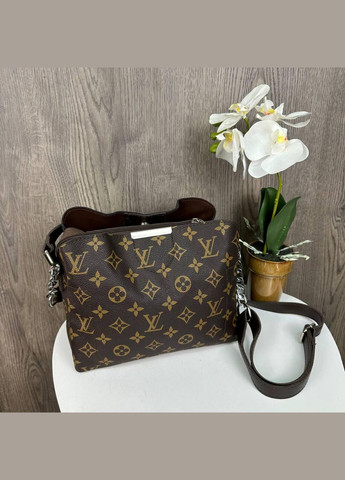 Міні сумка на плече з основним відділенням та магнітами коричнева (sku_1302) No Brand (330575618)