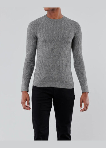 Серый демисезонный свитер мужской - свитер hc8353m Hollister
