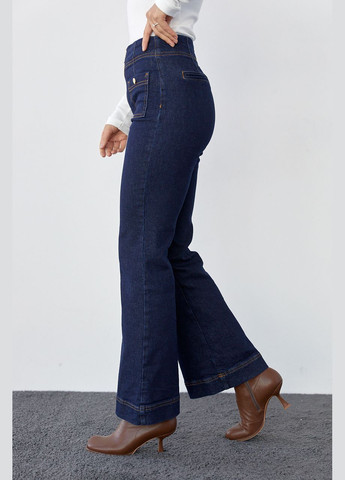 Женские джинсы со стрелками и накладными карманами 23454 Lurex - (292252857)