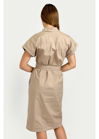 Бежева кежуал сукня-сорочка fsc110130-709 сукня-сорочка Finn Flare однотонна