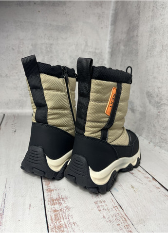 Цветные сапоги дутики зимние детские черно-бежевый (678) Jong Golf на молнии