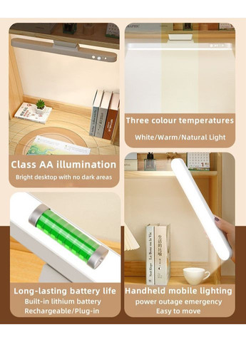 Светодиодная магнитная USB лампа с тремя режимами освещения Белая No Brand (365038897)