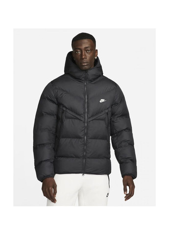 Черная мужской пуховик m nk sf wr pl-fld hd jkt black dr9605-010 Nike