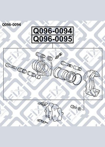 Суппорт тормозной передний левый Q096-0094 Л200 PAJERO Паджеро Спорт PAJERO WAGON, Q-FIX (345739360)