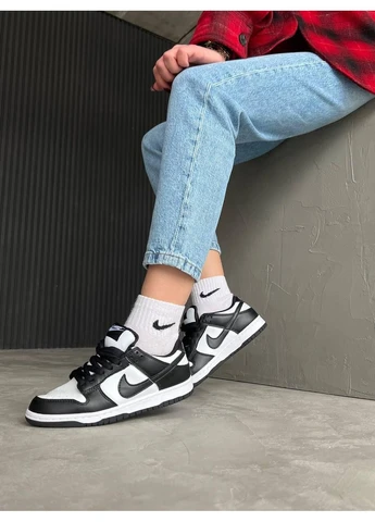 Белые демисезонные кроссовки мужские nike dunk low retro white black найк данк белые No Brand