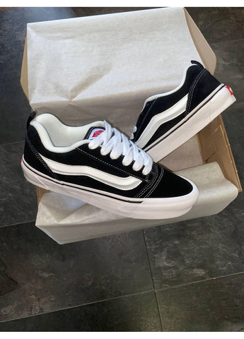 Черные демисезонные кеды мужские vans knu skool black white ванс кну скул No Brand