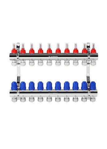 Коллектор в сборе на 10 выходов евроконус, хромированный KR-20160 Karro (332966918)