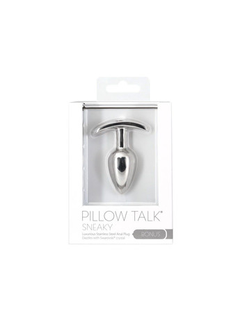 Анальна пробка Sneaky Luxurious Stainless Steel Anal Plug із кристалом Swarovski Pillow Talk (339865898)