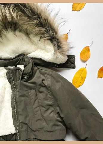 Оливковая (хаки) зимняя куртка 104-110 см хаки артикул л922 H&M