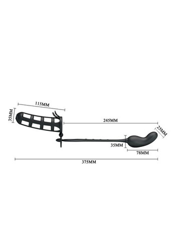 Насадка на член з анальною пробкою - Pretty Love Hercules Penis Sheath Black LyBaile (322184994)