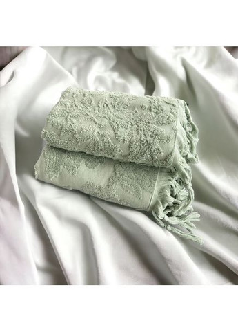 Набор полотенец Sanda sage 50x100; 85x150 Maison D'or цветочный зеленый
