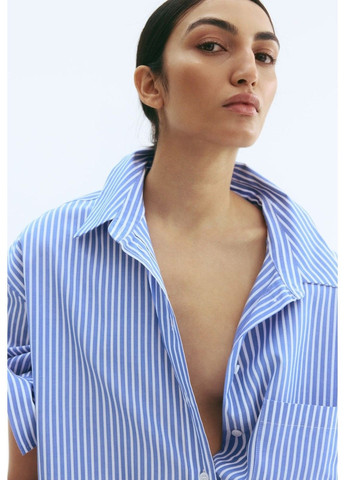 Жіноча сорочка оверсайз Н&М (58485) XS Синя H&M (355797462)