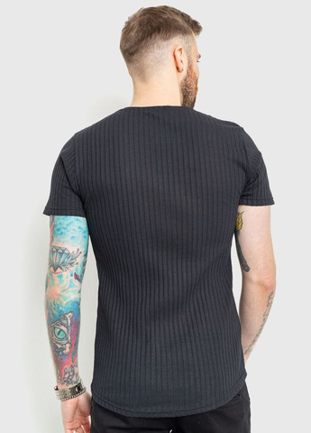 Чорна футболка чоловіча в рубчик, колір пудровий, Ager