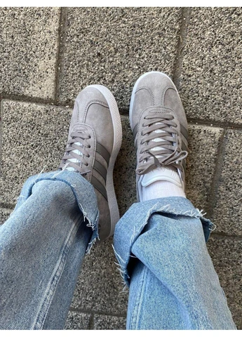 КРОССОВКИ ЖЕНСКИЕ ADIDAS GAZELLE GREY 2 АДИДАС ГАЗЕЛЬ СЕРЫЕ No Brand серые демисезоны (391956058)