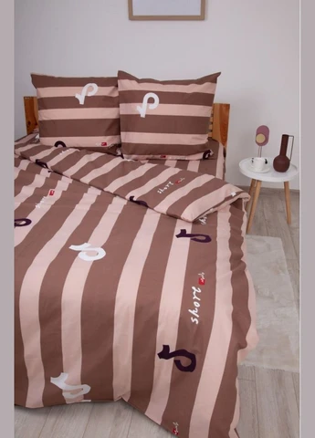 Постільна білизна євро Soft dreams Line Brown 2-03859-26454 200х215 см коричнева ТЕП (381753537)