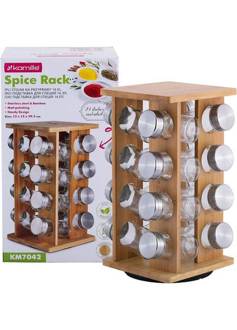 Набір для спецій Mirele 16 ємностей на бамбуковій підставці Kamille (339777128)