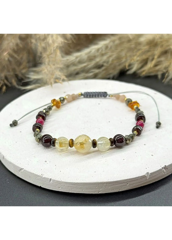 Браслет талісман для знаку зодіаку Лев з натурального каміння на затяжці d-8-6-4-3-2мм+- No Brand Браслет (360564189)