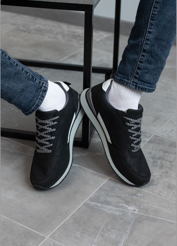 Черные осенние мужские кроссовки No Brand со шнурками