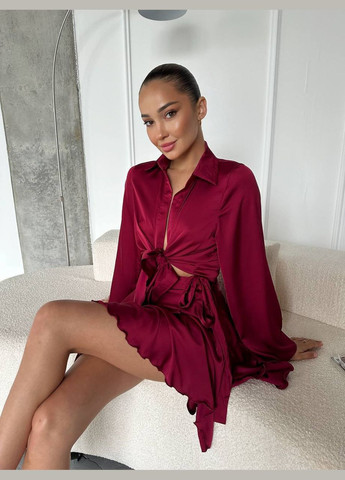 Шелковый костюм блуза и юбка на запах MonCher (331289479)