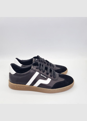 Черные кеды (р) кожа/замша 0-1-1-8546 Stepter