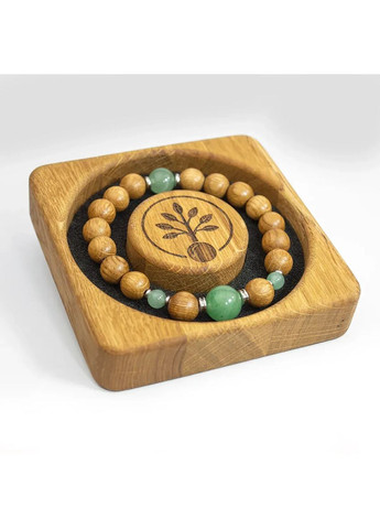 Браслет Вказівник Напрямку із деревини Дуба та Авантюрина на зап'ястя 19 см Treelure (373020006)