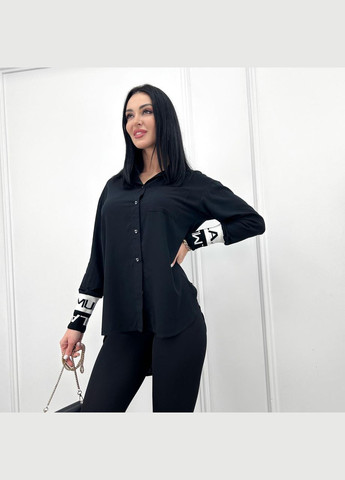 Чорна подовжена жіноча блузка Fashion Girl