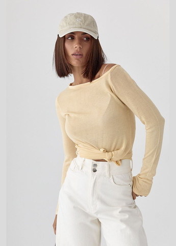 Віскозний лонгслів з відкритим плечем Lurex (344030164)