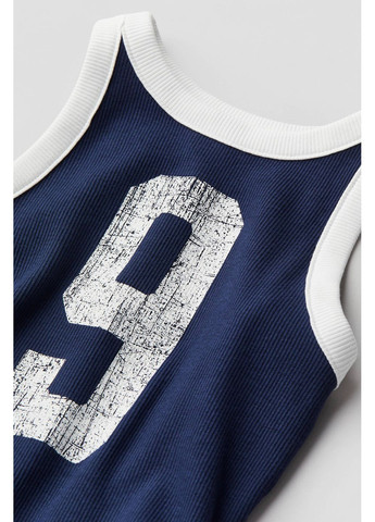 РЕБРИСТИЙ ТОП для дівчинки синій 134/140см(8-10р) H&M (366644856)