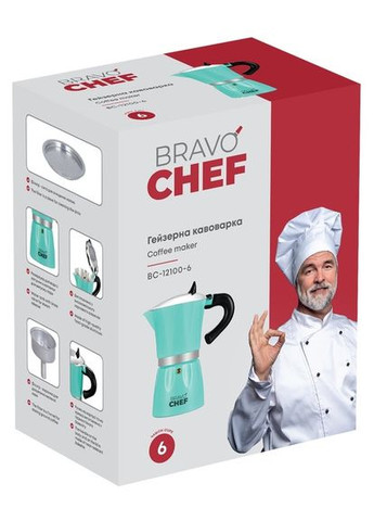 Гейзерная кофеварка 6 чашек Bravo Chef (278368225)