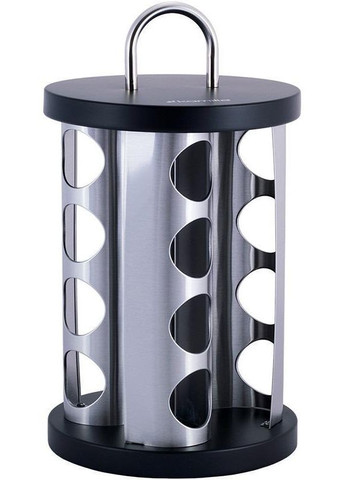 Набір ємностей для спецій Spice Silver 16 спецовників на круглій підставці 28х19х19см Kamille (339776107)