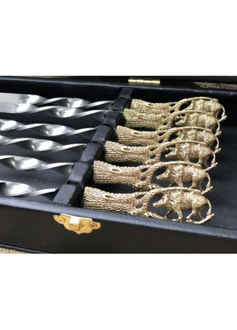 Набор шампуров Люкс Кабан в бронзе 6 предметов в кейсе 47330024 NB Art (346532370)