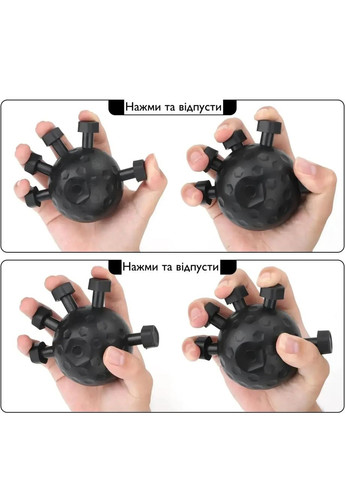 Эспандер для пальцев с двумя уровнями погрузки 20 -45 кг из силикона и металла размер 12×9.5×7 см Черный (433372А) Good Idea (352061151)