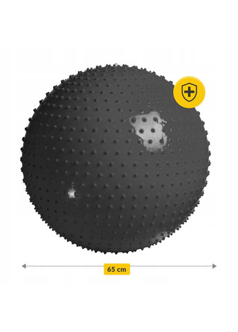 Мяч для фитнеса (фитбол) 65 см массажный AntiBurst Black 4FIZJO 4FJ0618 (292324207)