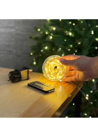 Світлодіодна гірлянда 50 метрів тепле біле світло білий провід 500 LED 8 режимів з пультом Роса (363114672)